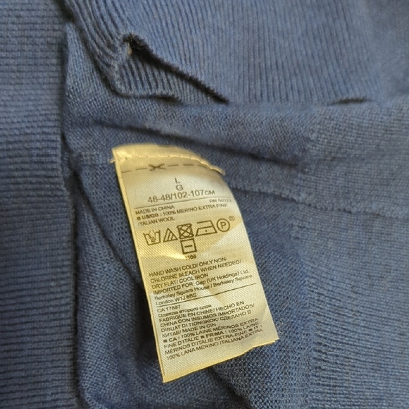 Banana Republic Men's Heathered Blue Crewneck Sweater - Picture 6 of 8